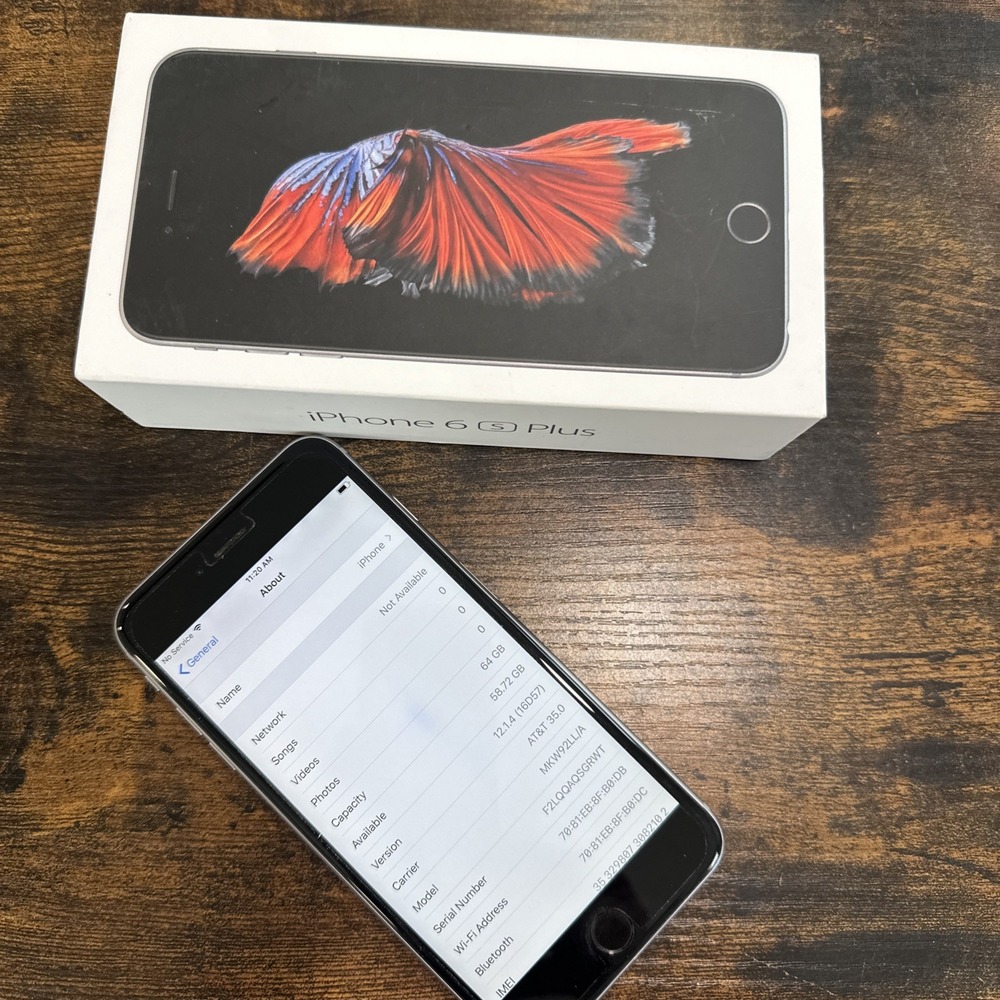 Apple iPhone 6s Plus Space Gray 64GB (Unlocked). Working Mint Condition Org Box